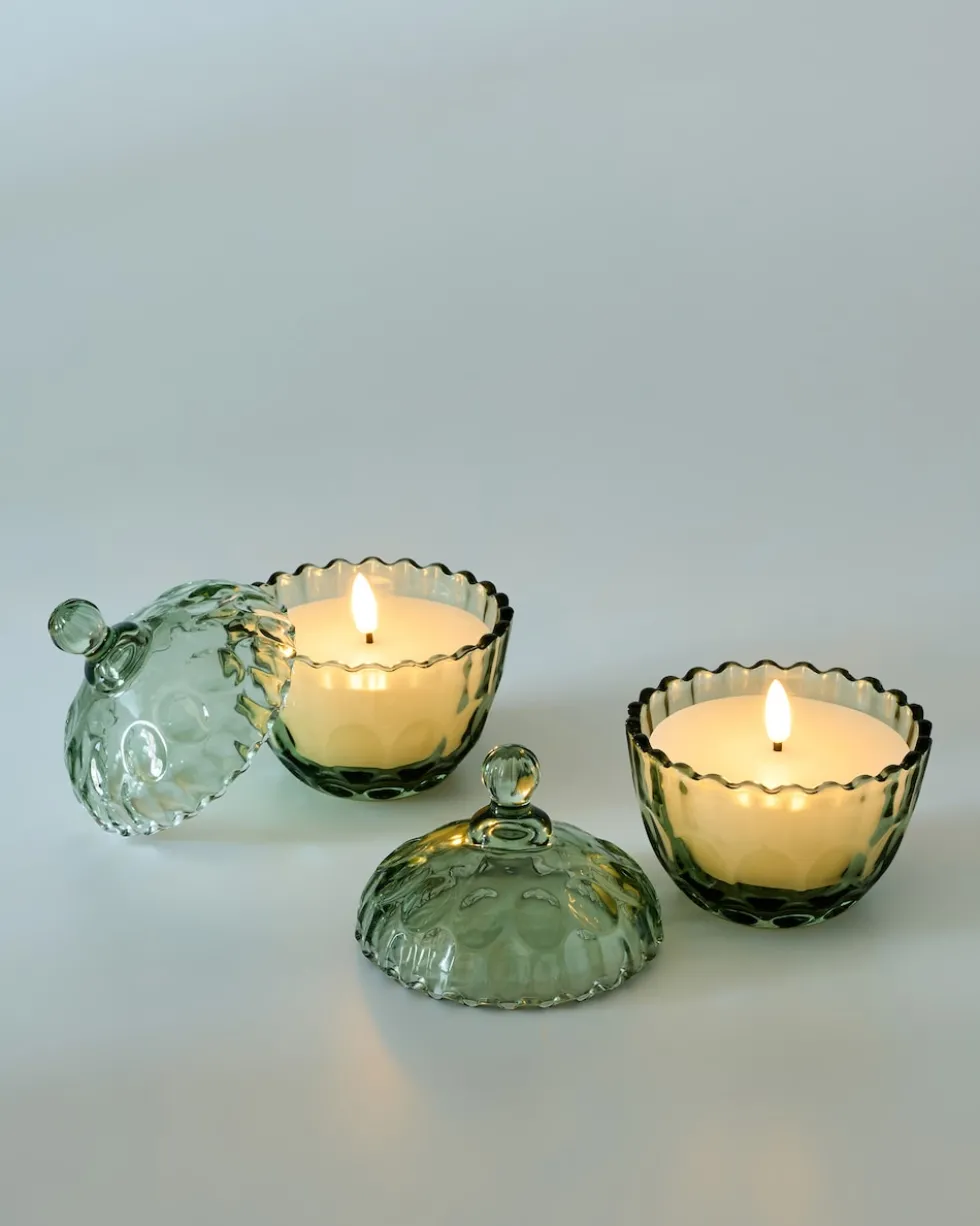 LED-Kerzen in Glasdose, 2tlg.