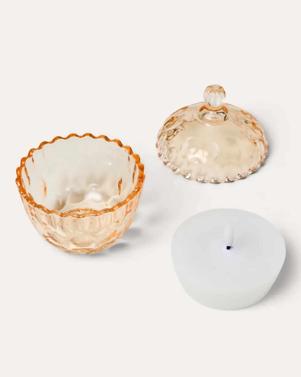 LED-Kerzen in Glasdose, 2tlg.