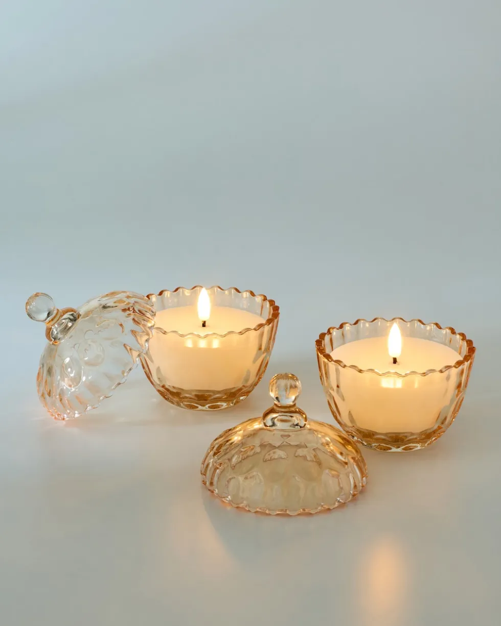 LED-Kerzen in Glasdose, 2tlg.