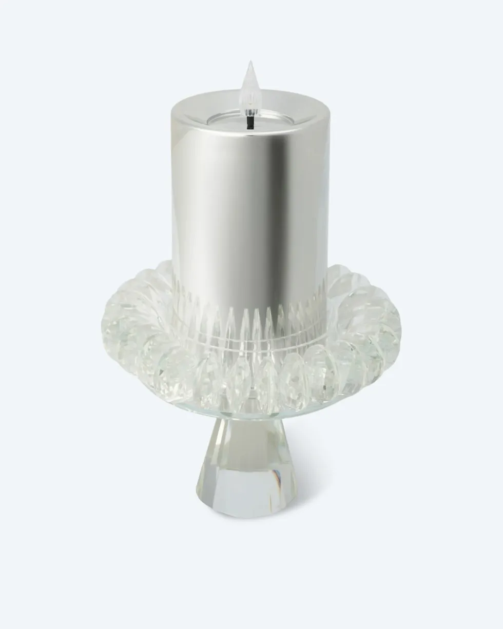 LED-Kerzenständer mit Glashalter, 2tlg.
