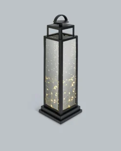 LED-Laterne mit Kerzenständer