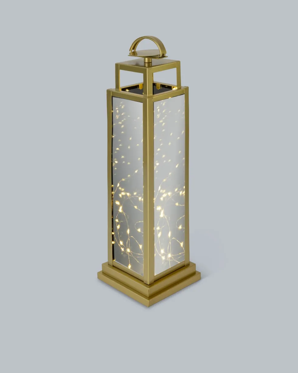 LED-Laterne mit Kerzenständer