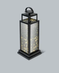 LED-Laterne mit Kerzenständer