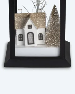 LED Outdoor Laterne mit Winterlandschaft