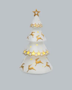 LED Porzellan-Weihnachtsbaum mit Hirschmuster