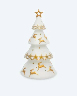 LED Porzellan-Weihnachtsbaum mit Hirschmuster