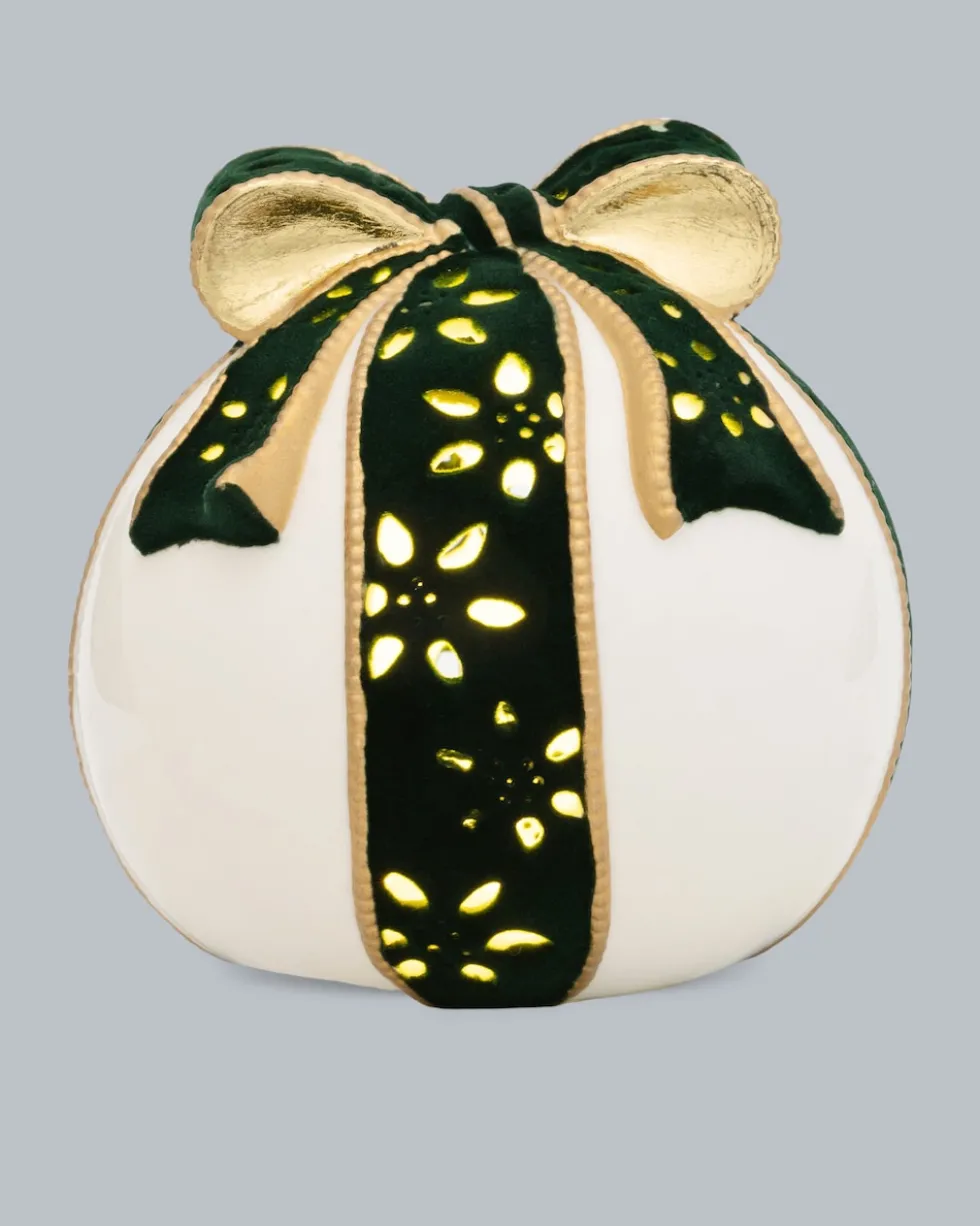 LED Porzellan-Weihnachtskugel