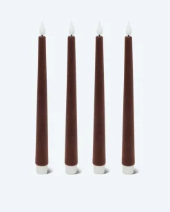 LED-Stabkerzen in Samt-Optik, 4tlg.