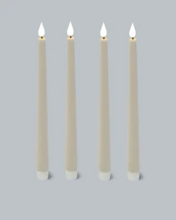 LED-Stabkerzen in Samt-Optik, 4tlg.