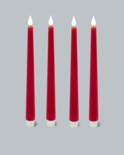 LED-Stabkerzen in Samt-Optik, 4tlg.