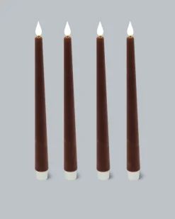 LED-Stabkerzen in Samt-Optik, 4tlg.