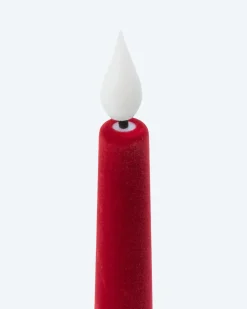 LED-Stabkerzen in Samt-Optik, 4tlg.