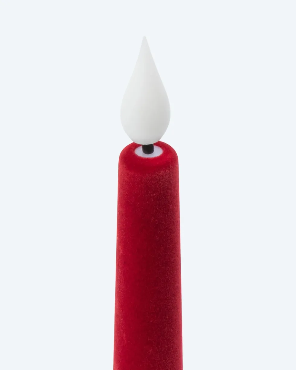 LED-Stabkerzen in Samt-Optik, 4tlg.