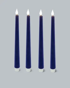 LED-Stabkerzen in Samt-Optik, 4tlg.