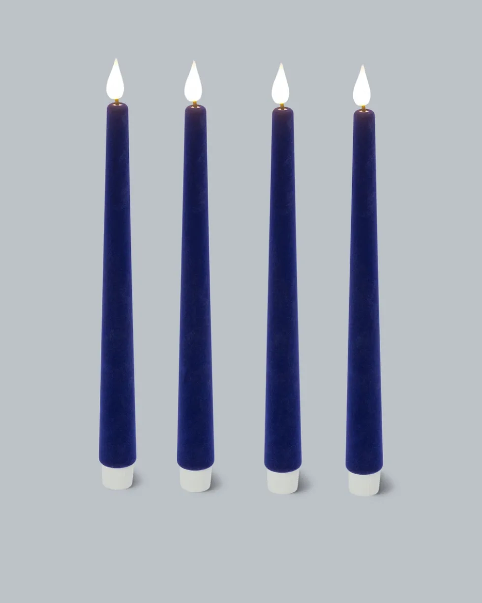LED-Stabkerzen in Samt-Optik, 4tlg.