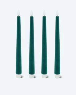 LED-Stabkerzen in Samt-Optik, 4tlg.