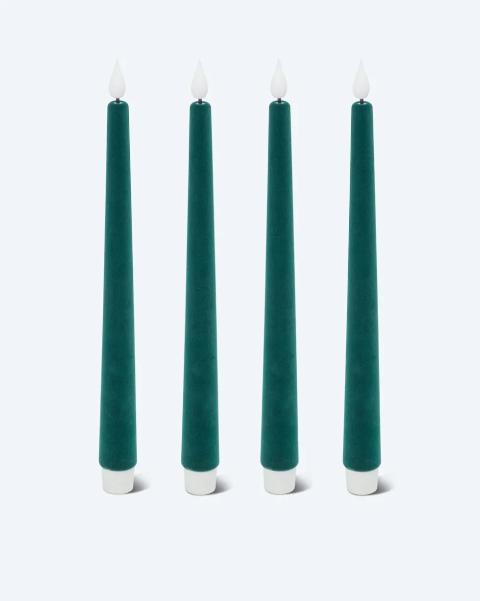 LED-Stabkerzen in Samt-Optik, 4tlg.