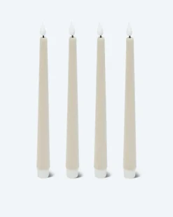 LED-Stabkerzen in Samt-Optik, 4tlg.