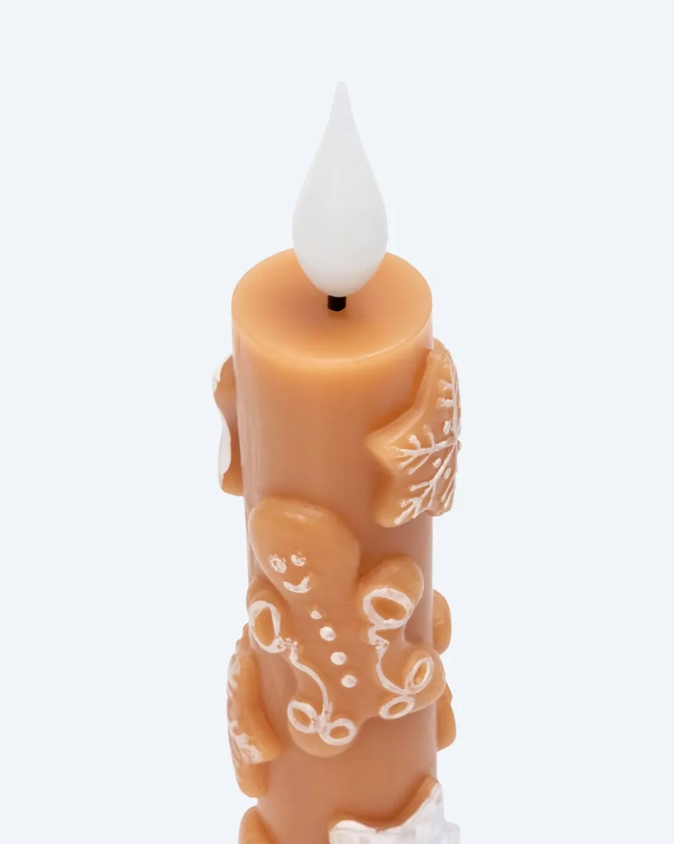 LED-Stabkerzen "Lebkuchen", 2tlg.
