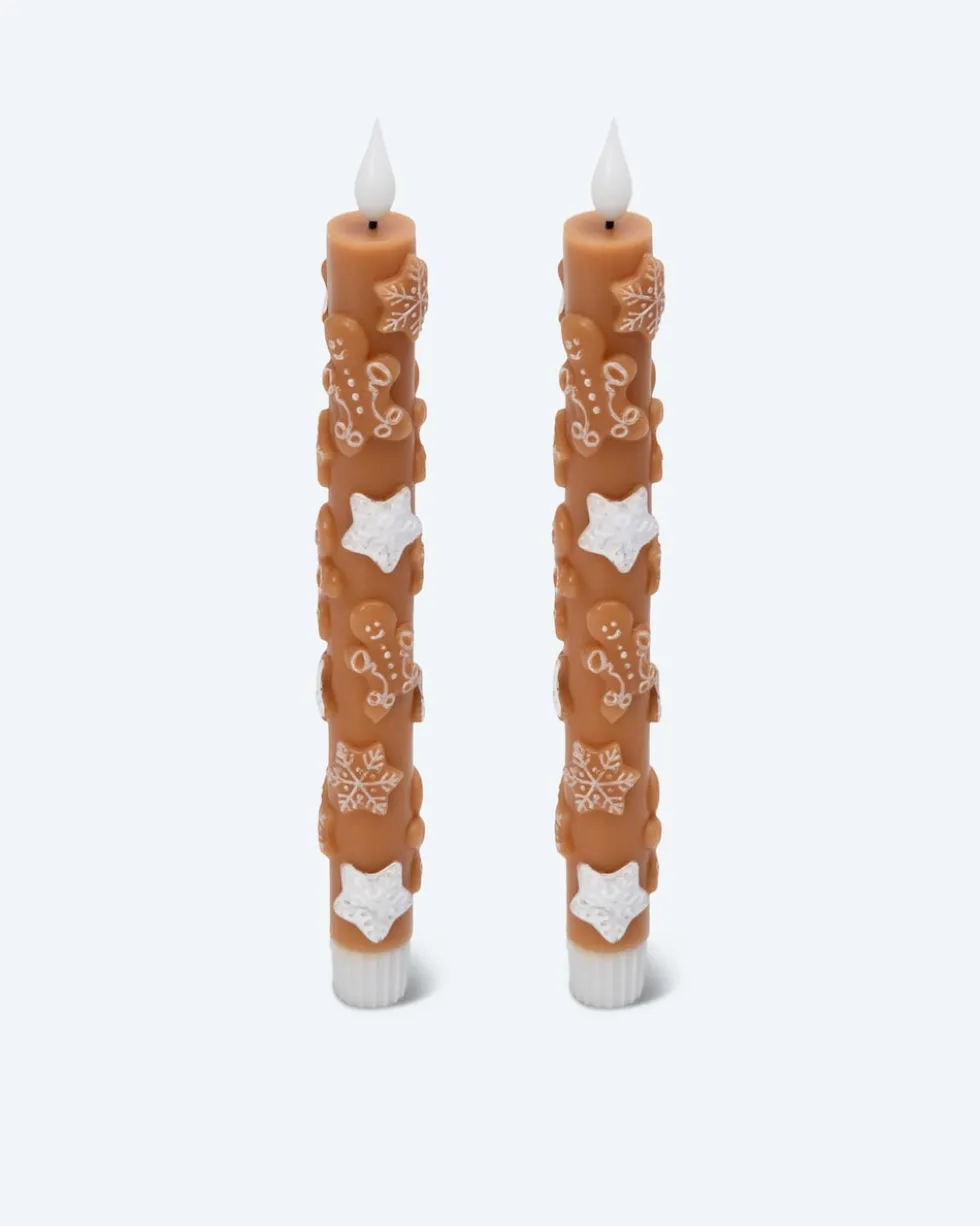 LED-Stabkerzen "Lebkuchen", 2tlg.