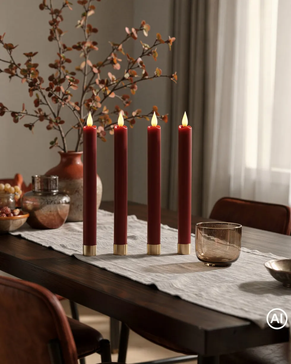 LED-Stabkerzen "Long Shine", 4tlg.