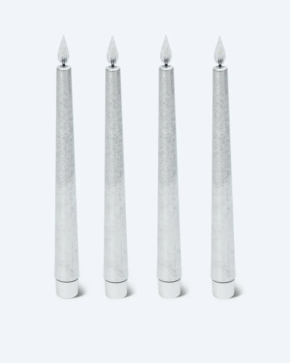 LED-Stabkerzen "Metallic", 4tlg.