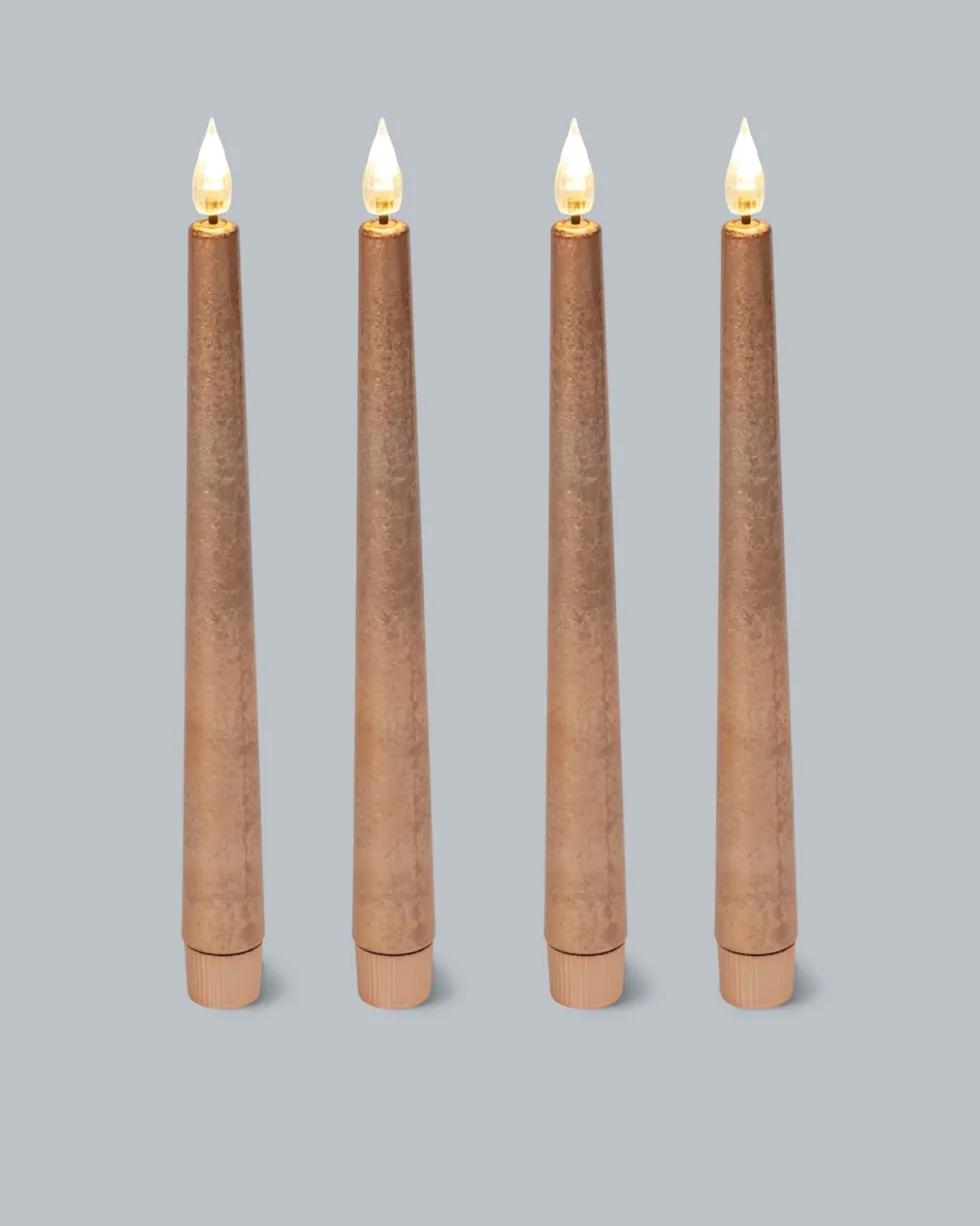 LED-Stabkerzen "Metallic", 4tlg.