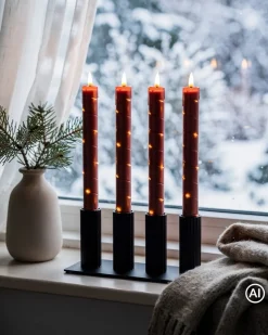 LED-Stabkerzen mit Draht und Fernbedienung, 4tlg.