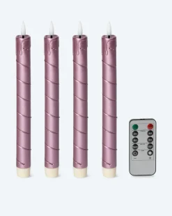 LED-Stabkerzen mit Draht und Fernbedienung, 4tlg.