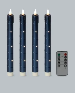 LED-Stabkerzen mit Draht und Fernbedienung, 4tlg.