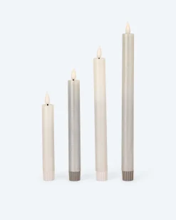 LED-Stabkerzen mit Touch-Flammen, 4tlg.