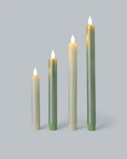LED-Stabkerzen mit Touch-Flammen, 4tlg.