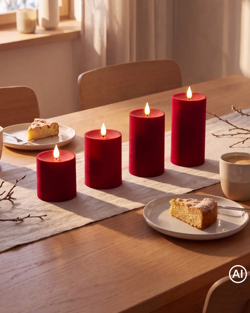 LED-Stumpenkerzen-Set, 4tlg.