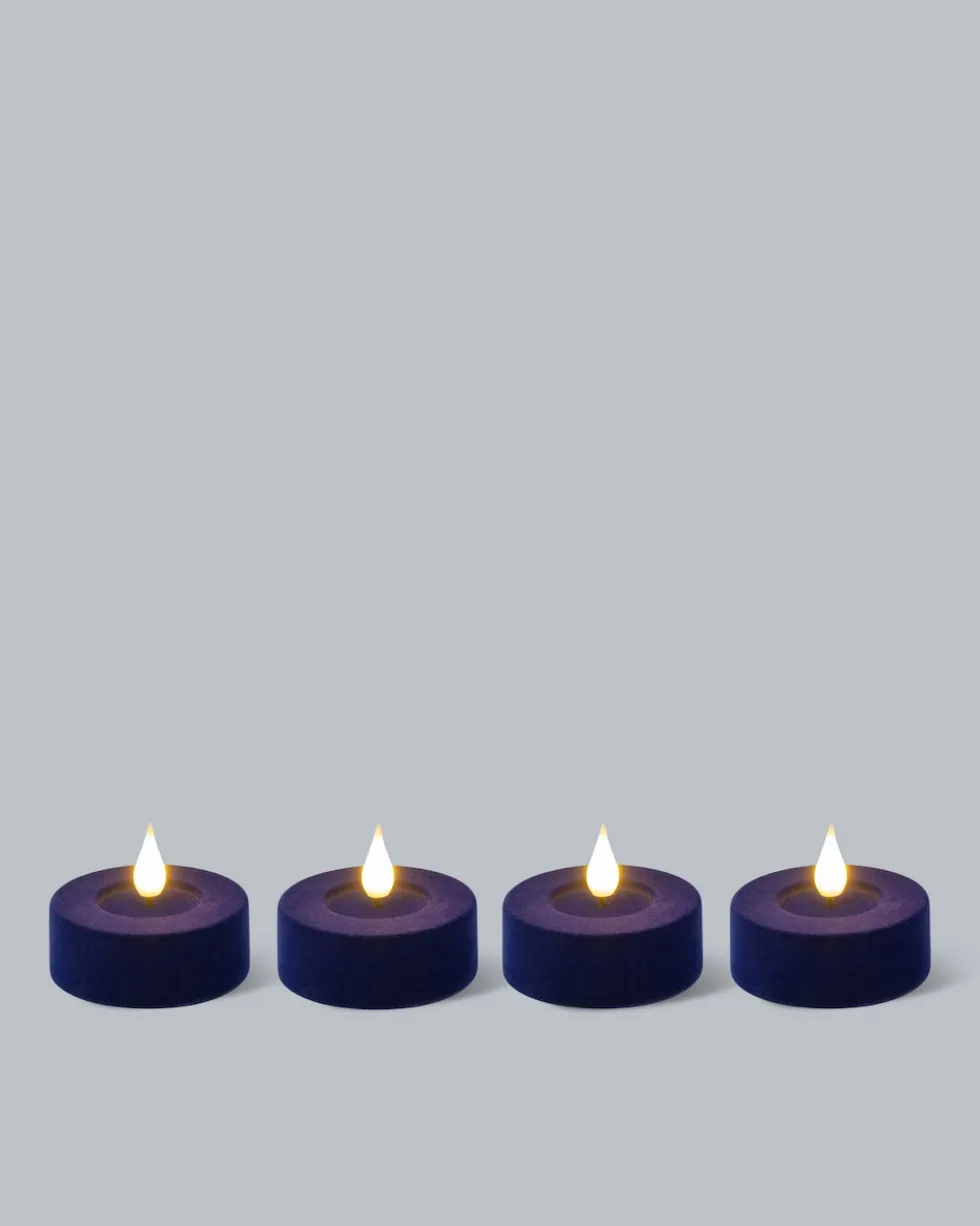 LED-Teelichter in Samt-Optik, 4tlg.