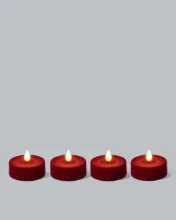 LED-Teelichter in Samt-Optik, 4tlg.