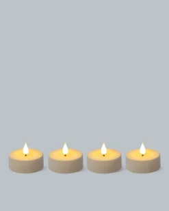 LED-Teelichter in Samt-Optik, 4tlg.
