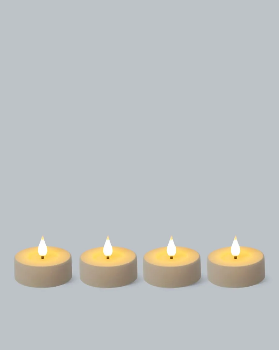 LED-Teelichter in Samt-Optik, 4tlg.