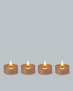 LED-Teelichter "Metallic", 4tlg.