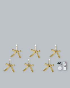 LED-Weihnachtsbaumkerzen mit Schleife, 6tlg.