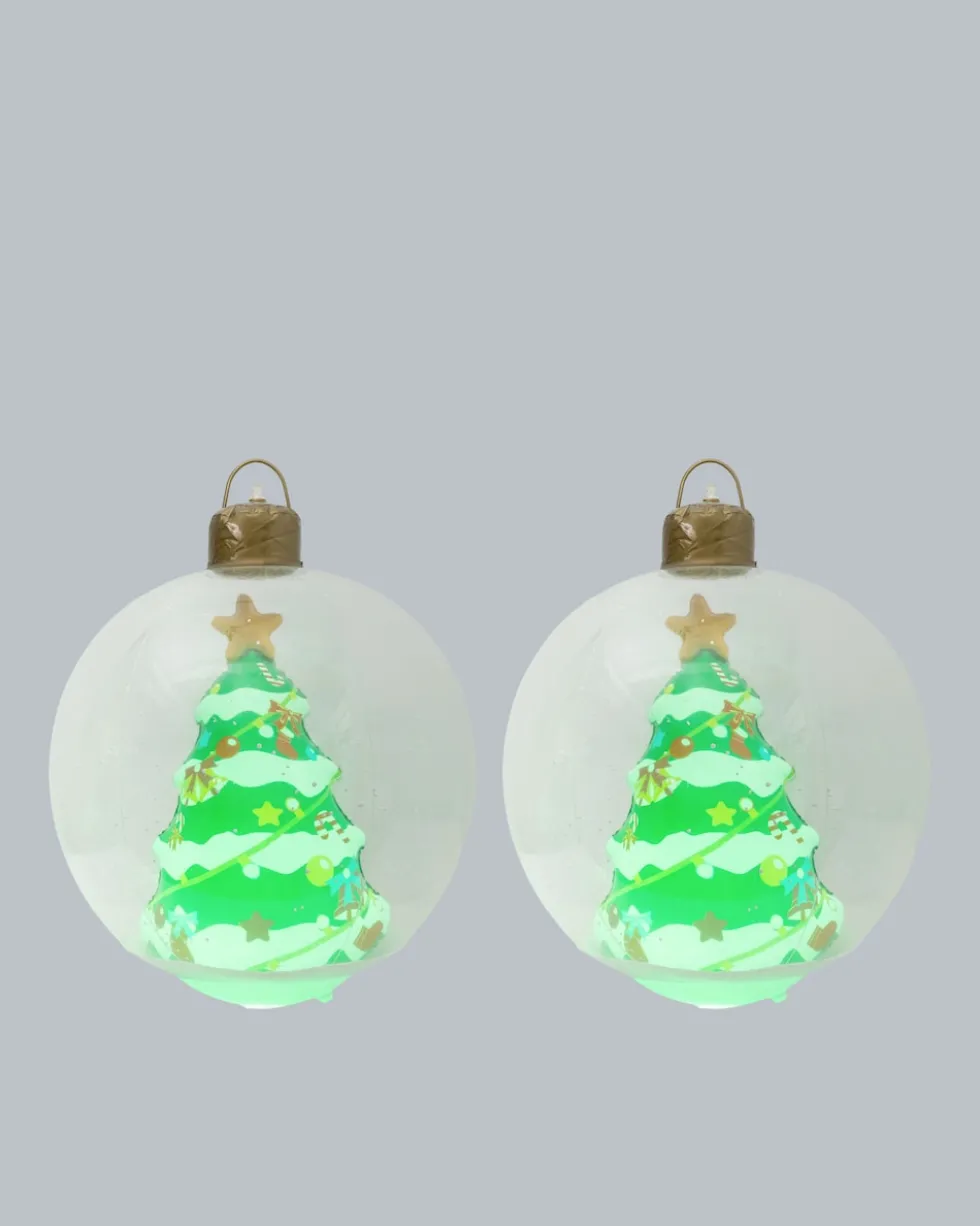 LED-Weihnachtskugeln, 2tlg.