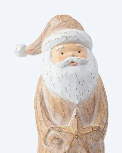 LED Weihnachtsmann-Figur in Holzoptik