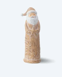LED Weihnachtsmann-Figur in Holzoptik