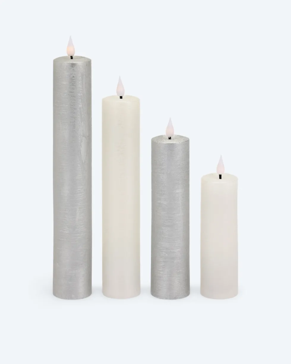 LED-XXL-Kerzen mit Touch-Flammen, 4tlg.