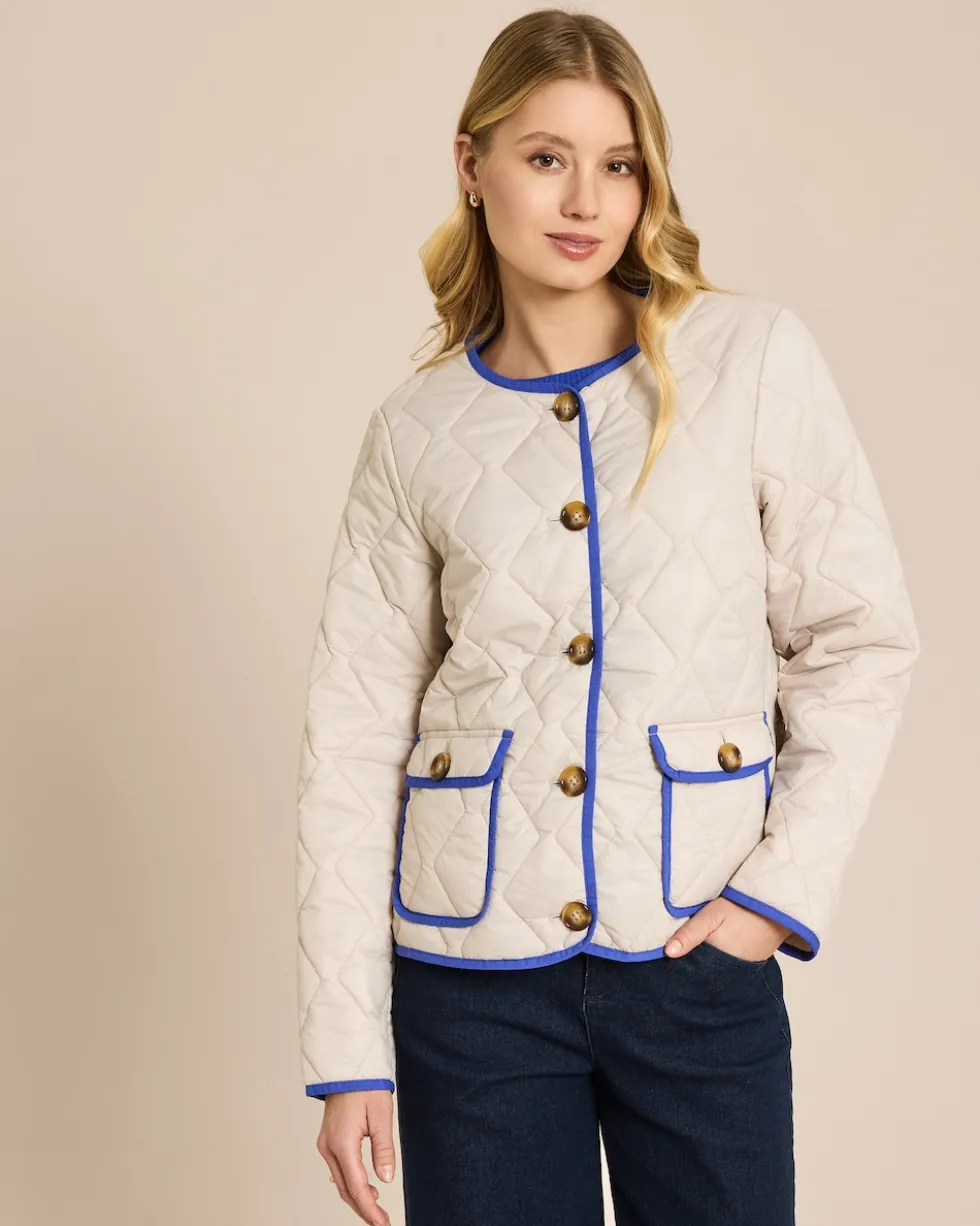 Leicht-Steppjacke mit Kontrasteinfassung