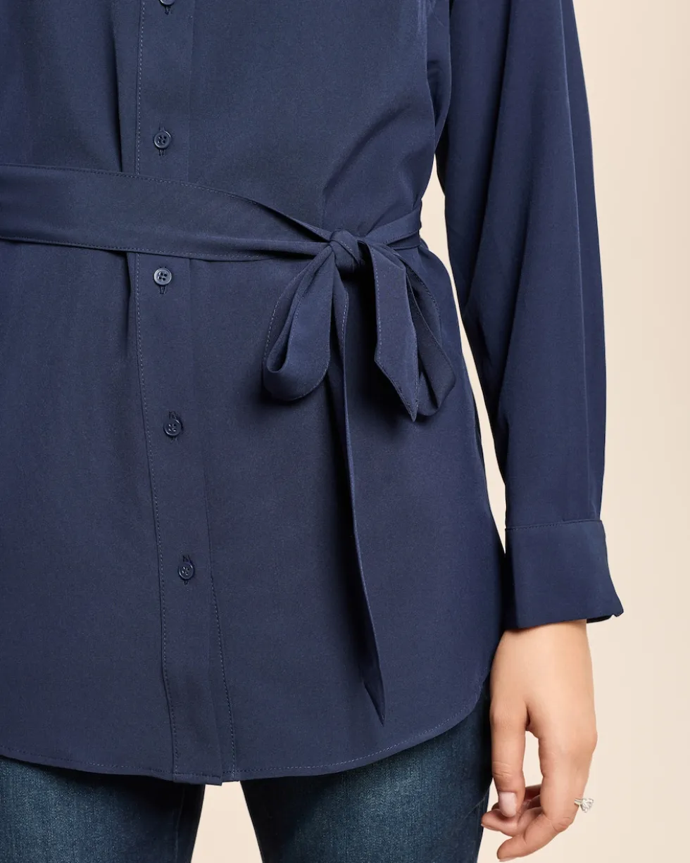 Longbluse mit Gürtel