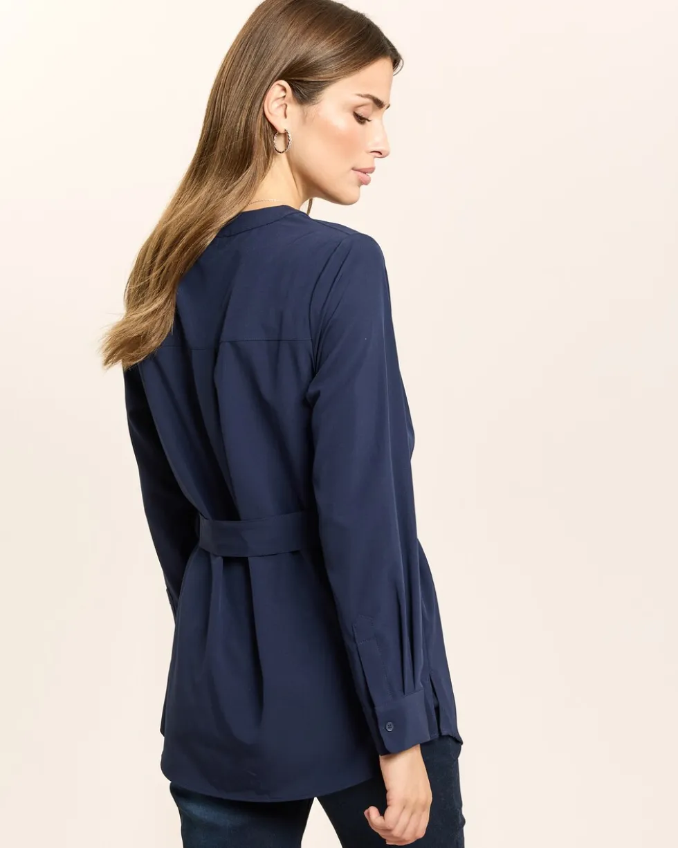 Longbluse mit Gürtel