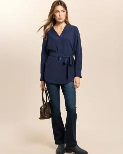Longbluse mit Gürtel