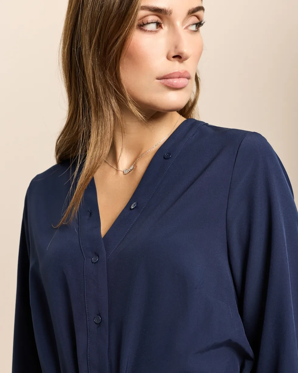 Longbluse mit Gürtel