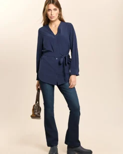 Longbluse mit Gürtel