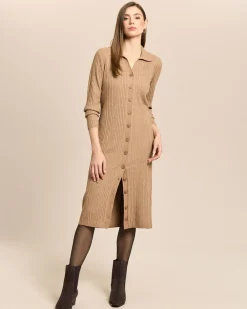 Longcardigan mit Rippstrickmuster